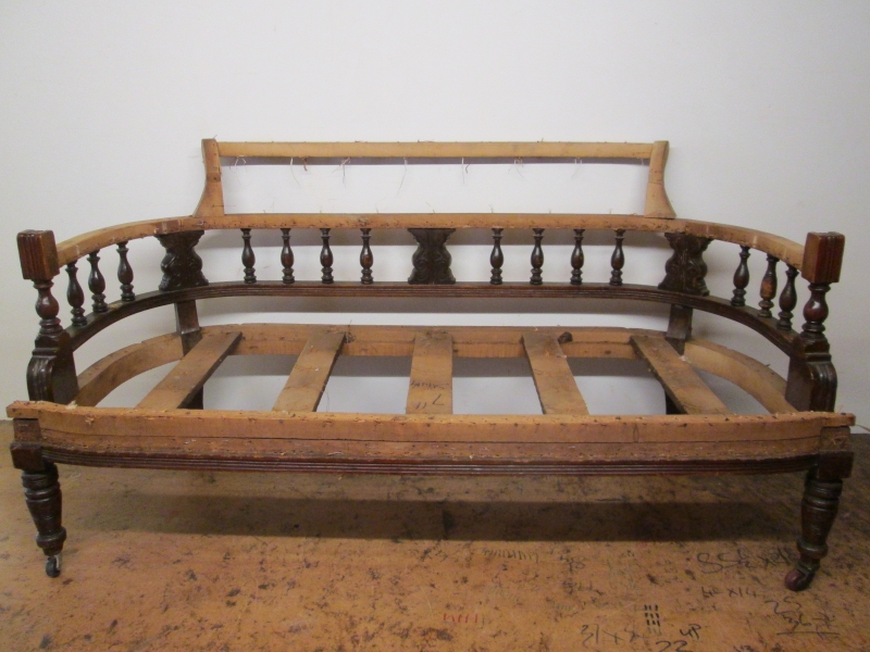An Edwardian couch stripped back to the frame